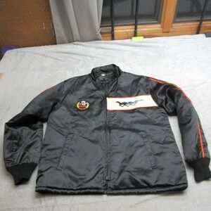 Horizon Jacket Men Medium Black Ford Mustang Racing FullZip Pace Car USA VTG 70s